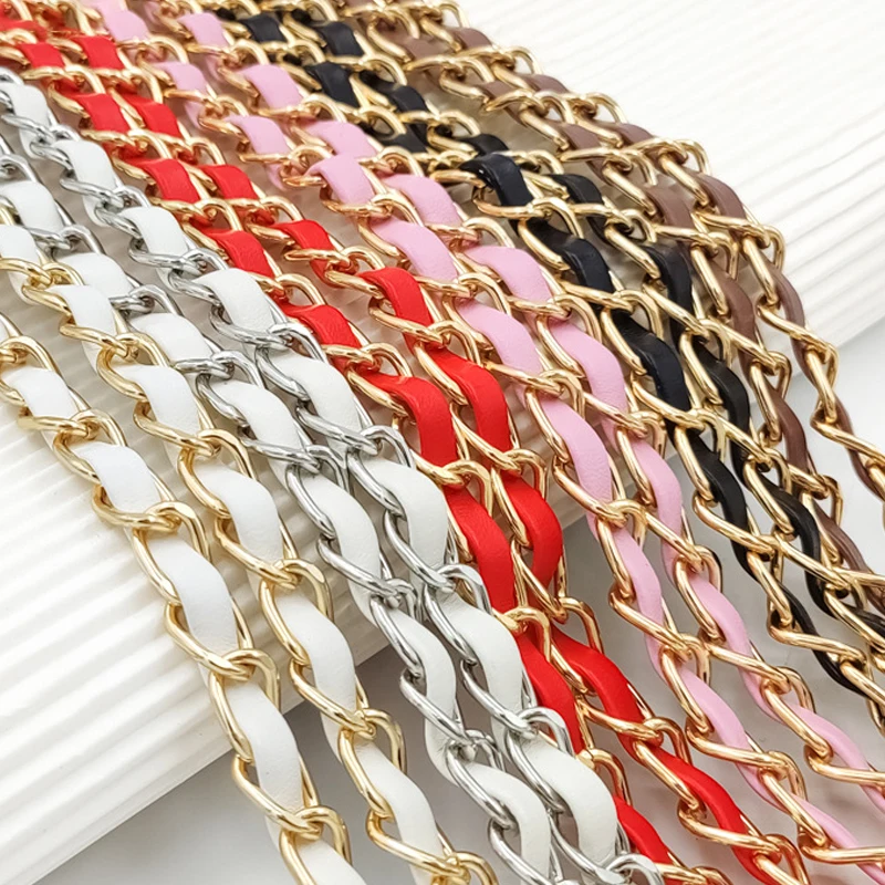 120cm Metal Aluminum Bag Chain Replacement Parts Accessories For Hand-Woven Shoulder Handbag DIY Handmade Detachable Straps