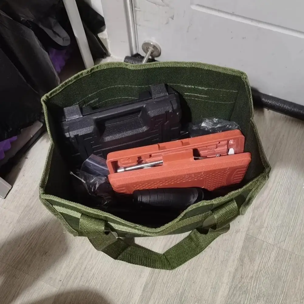 Simple Canvas Tool Bag Pouch High Strength Tool Storage Organizer For Electrician Waterproof Tools Garden Moving Home Stora K5K1