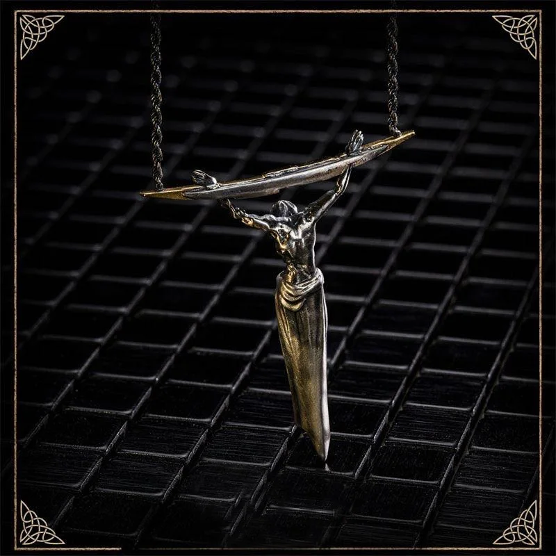 Vintage Elden Queen Marika the Eternal Pendant Necklace for Men Women Metal Chain Necklaces Fans Cosplay Jewelry Accessories