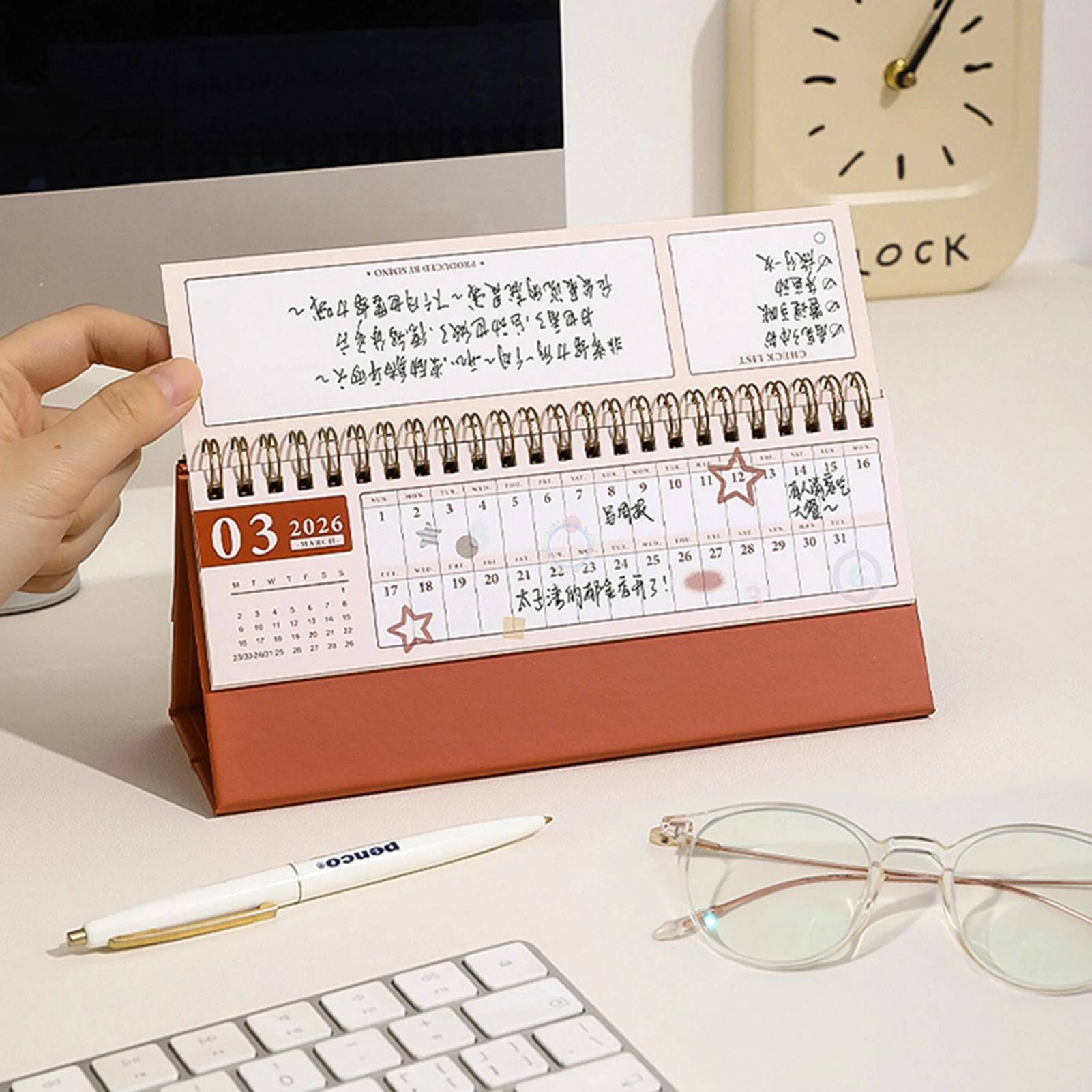 

Mini Coil Desk Calendar 2026 Daily Planner Business Style Minimalist Desktop Organizer Monthly Schedule Home Office Use