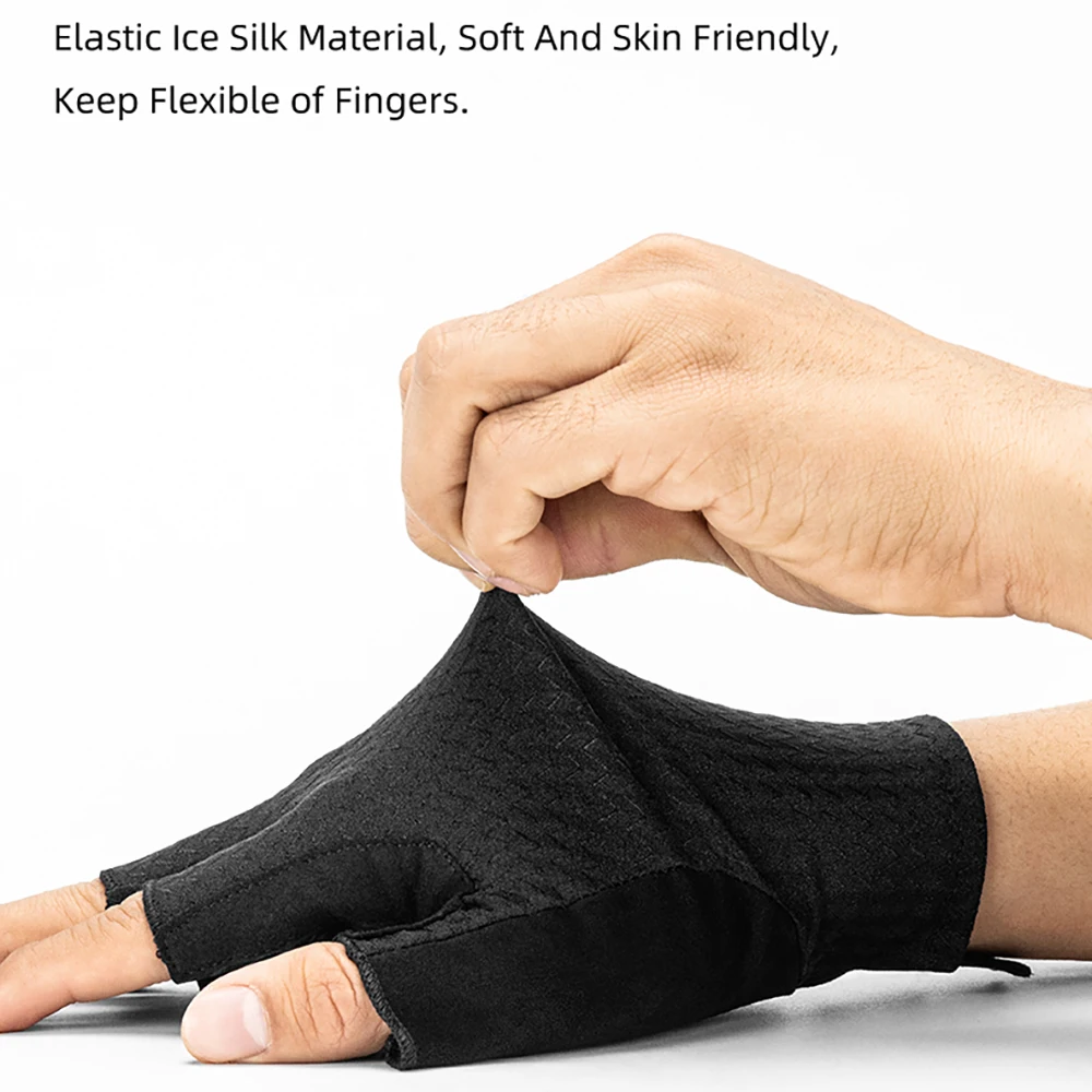 Ice Silk Half finger Bike Cycling Gloves Sunscreen Sports Driving Fishing Highelastic Comfortable Wipe Sweat Absorbent Gloves