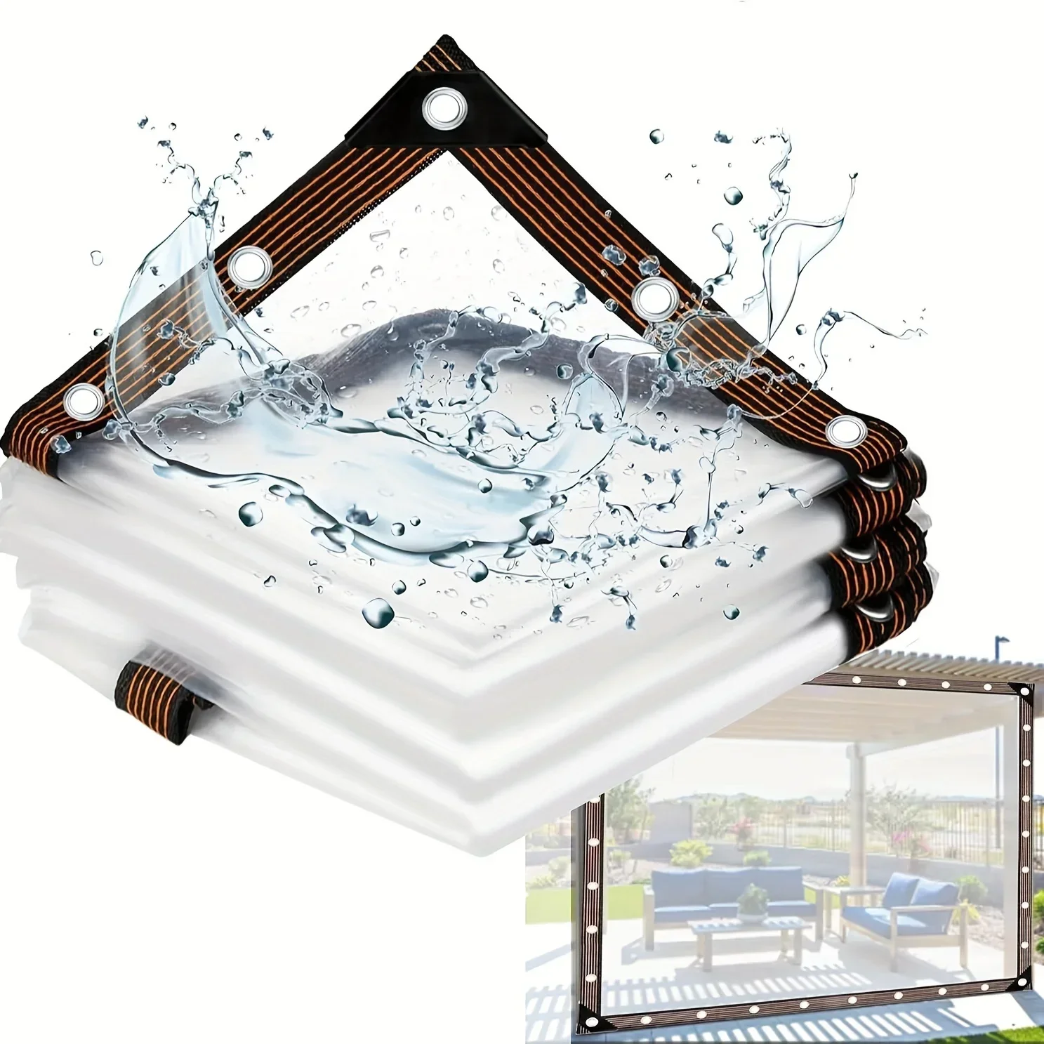 1pc Clear Waterproof Tarps With Grommets, For Patio, For Covering Henhouse Porch Canopy Plant Camping