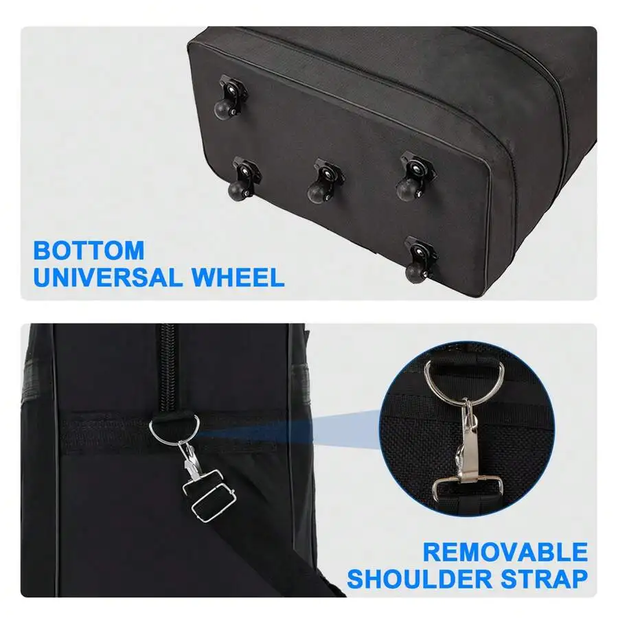 32"/42" Foldable Duffle Luggage Bag Expandable Travel Suitcase With Rolling Wheels For Women And Men