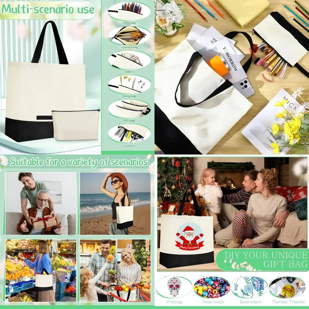 

Набор из 24 холщовых сумок на молнии с ручками, 18,5 дюймов - многоразовые сумки для покупок