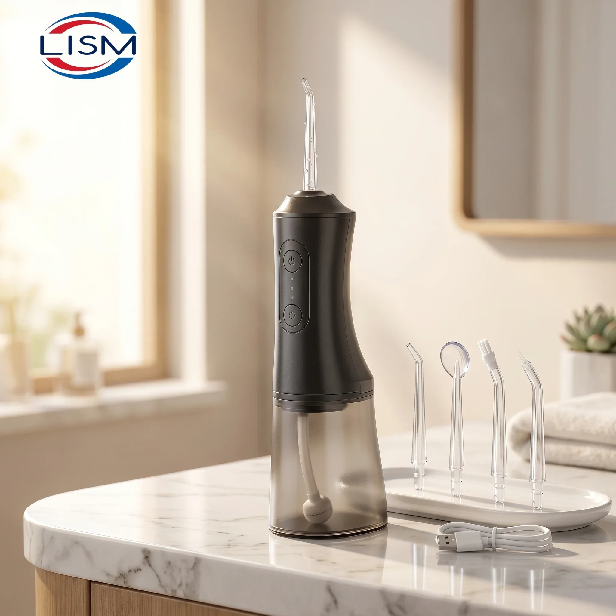 

Portable Water Flosser 300ml USB Rechargeable 4 Nozzles 3 Modes Dental Care Kit academico odontologico