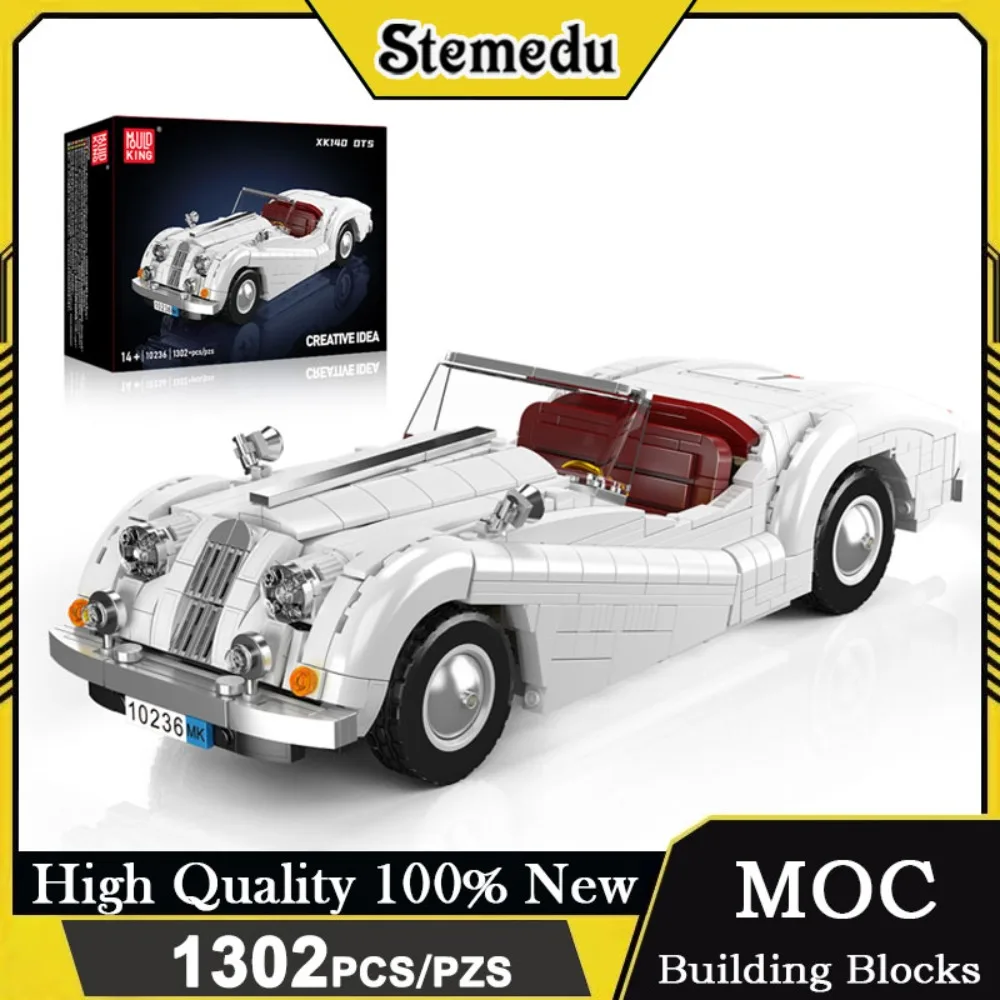 

Mold King 10236, винтажный трансформируемый строительный блок, модель гоночного автомобиля, игрушки в сборе, образовательная сборка, технический автомобиль