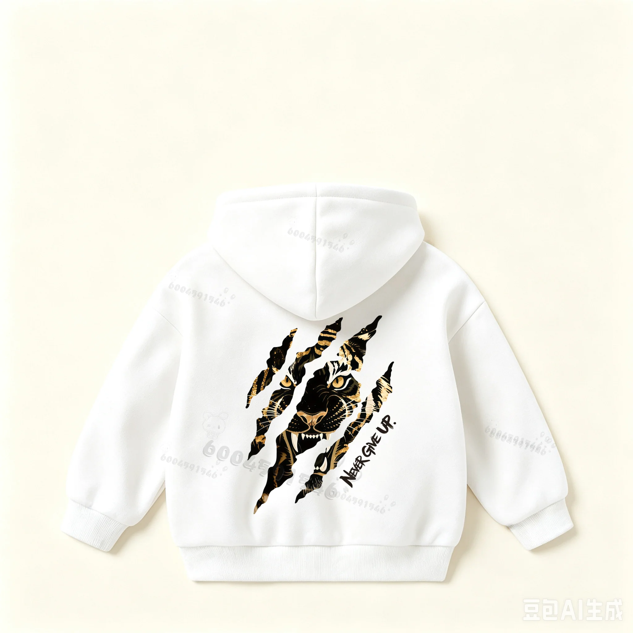 Autumn/Winter Children's Fun Tiger Pattern Hooded Sweatshirt - Cute Korean-style Trendy Print - Boys' Girls' Pullover Sweatshirt