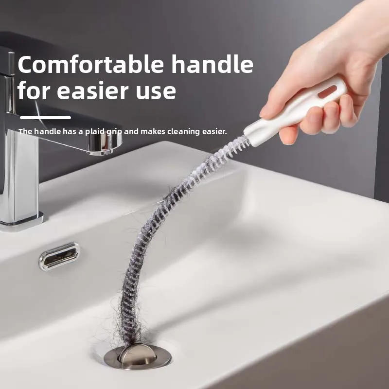 Desatascador de Tuberías Doméstico, Herramienta de Limpieza de Alcantarillado, Cepillo para Quitar Cabellos, Lavado a Mano, Lavabo, Varilla para Desatascar Cabellos, Gancho de Limpieza.