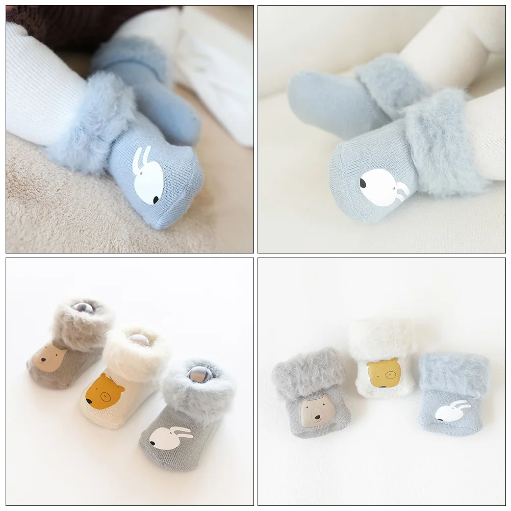 

Warm Thick Winter Adorable Cartoon Breathable Sweat Absorbing U-Shaped Heel Non-Slip Durable Wear-Resistant