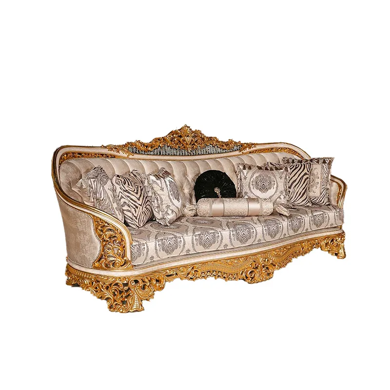 Luxury antique Turkish Middle Eastern hand-carved sofa set Baroque royal modern living room furniture