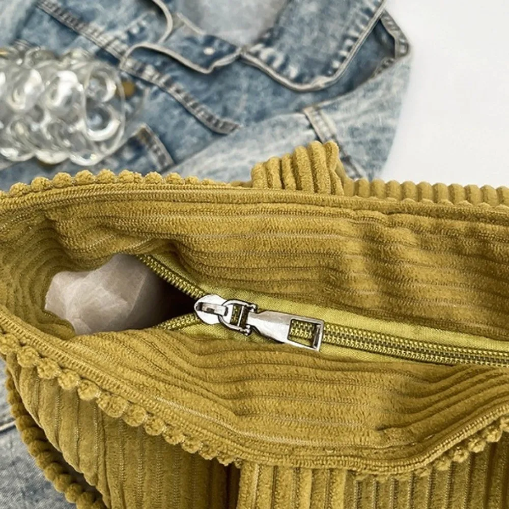 حقيبة يد كاجوال ذات سعة كبيرة وحزام كتف مع سحاب للإغلاق وحقيبة كتف ترفيهية بلون سادة #2