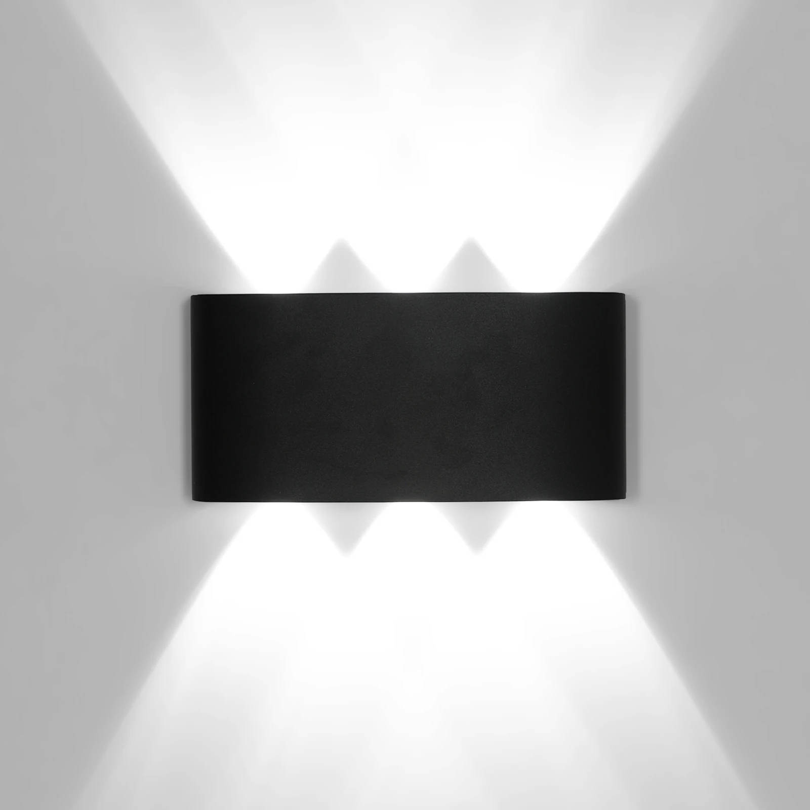 Lampada da parete a LED nera da 18 W, lampada da parete a luce bianca 6500 K, lampada da parete nera per soggiorno, camera da letto, sala da pranzo, corridoio