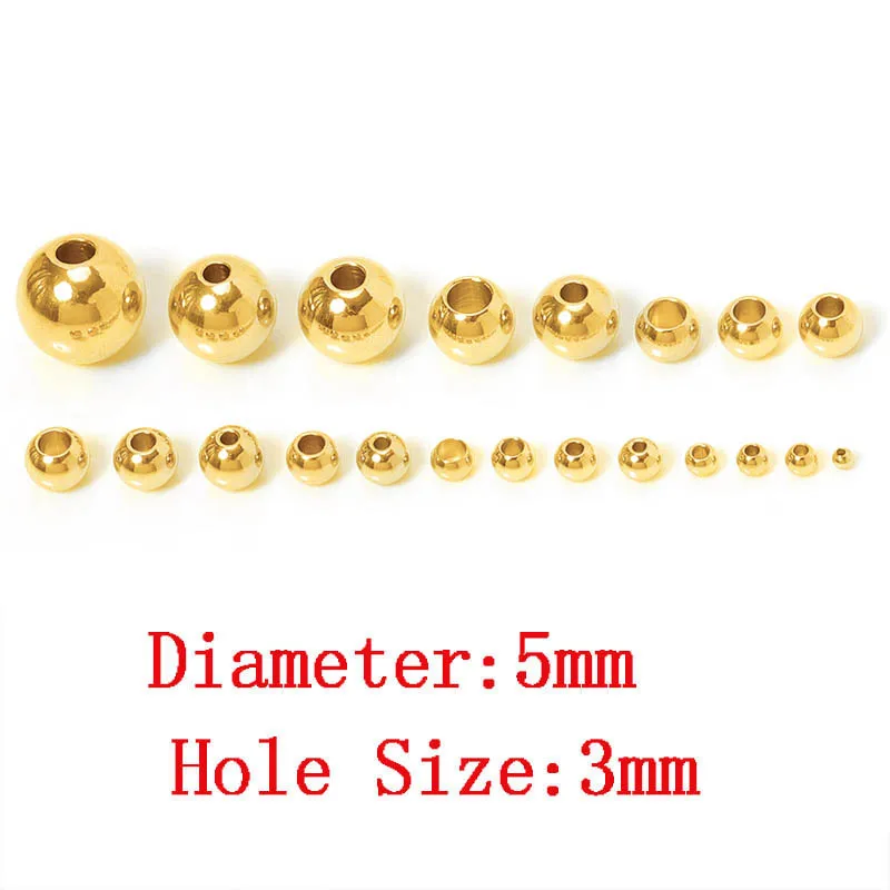 100 Stück 2/3/4/5/6/8/10 mm Metall-Abstandsperlen, runde Perlen für DIY-Armband, Schlüsselanhänger, Anhänger, Schmuckherstellung, Zubehör