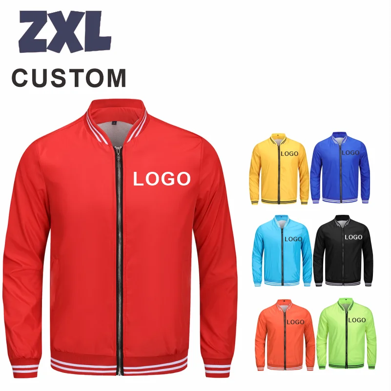 Men\'s And Women\'s Classic Zipper Baseball Uniform Custom Logo Print Design Embroidery Waterproof Windproof Brand Quality Jacket