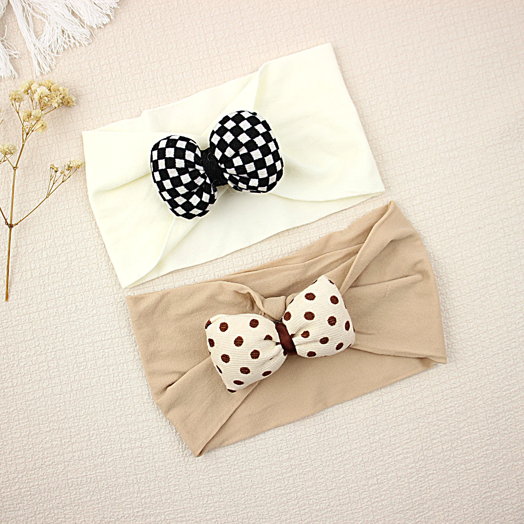 

Special Little Cotton Bow Headband for Newborn Headwear Baby Girls Wide Nylon Summer Soft Headbands Children Hairbow Turban