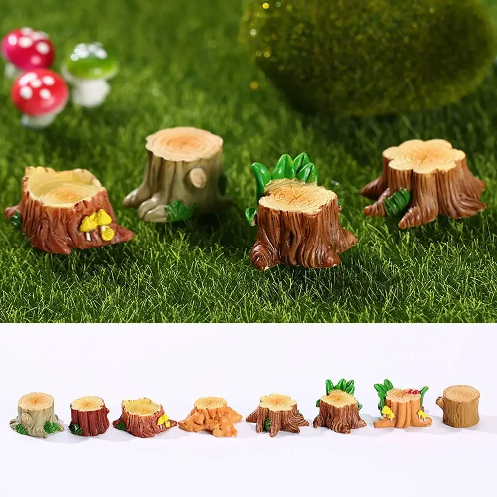 Dollhouse Miniature Tree Stump Accessories Mini Scenery Plastic Scale Scene Building Landscape Miniature Tree Decor Gift