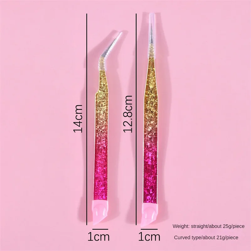 

Double Ended Silicone Nail Art Tweezers with Pressing Head Nail Stickers Rhinestones Pick Up Clip Eyelash Extension Makeup Tools