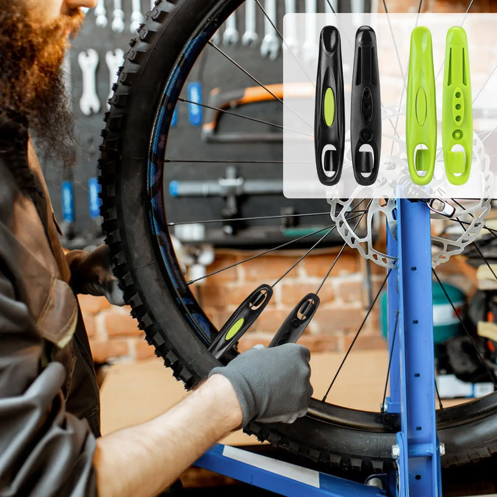 

2PCS Bike Tire Levers Set Ergonomic Wheel Repair Tool, Bicycle Tire Removal Mounting Workshop Garage Park Street Supplies