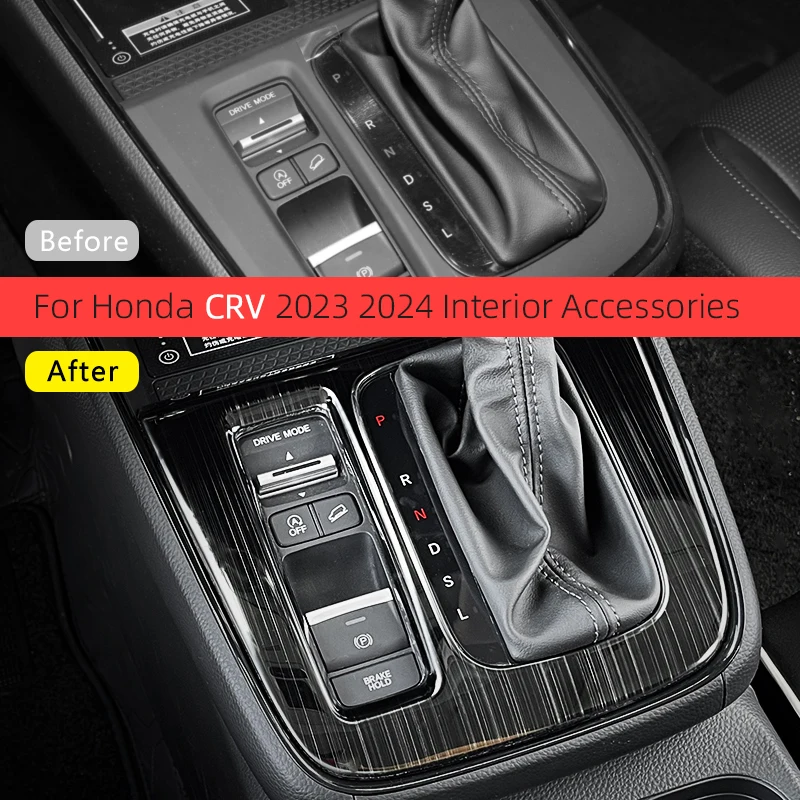 Honda CRV CR-V 2023 2024 için aksesuarla karbon Fiber desen paslanmaz çelik dekoratif parçalar merkezi kontrol su bardağı iç
