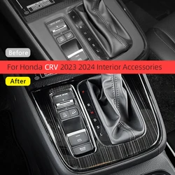 For Honda CRV CR-V 2023 2024 Accessorie Carbon Fiber Pattern Stainless Steel Decorative Parts Central Control Water Cup Interior