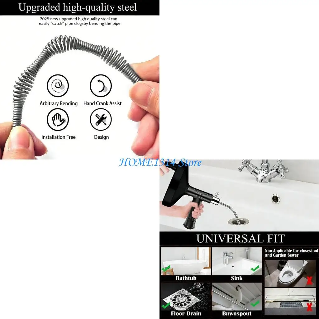 

M6CE Тяжелый тип змеевидного шнека для унитаза для безопасного и эффективного удаления засоров
