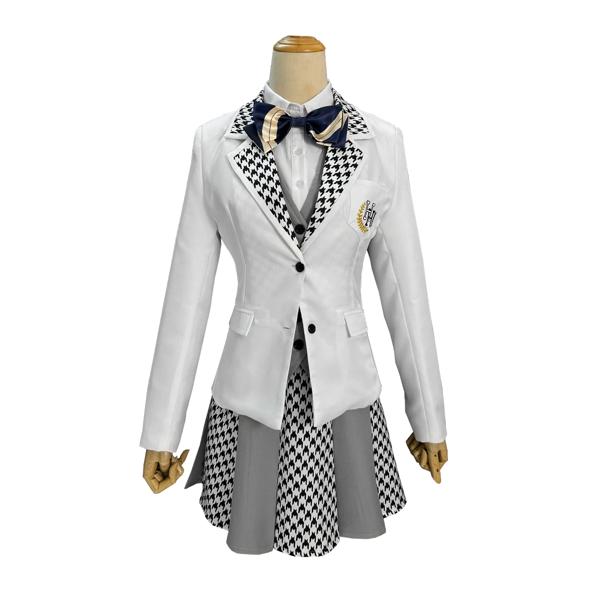 HOLOUN Blue Lock Anime Reo Mikage Cosplay Costume Wig School Uniform Embroidery Suit Skirt Shirt Vest Tie Rose Net Synthetic