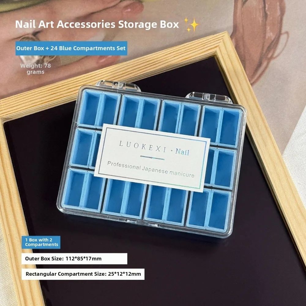 24/36/48Grids Nail Art Storage Box Compartment Plastic Nail Decoration Box Candy Colors Storage Container Box