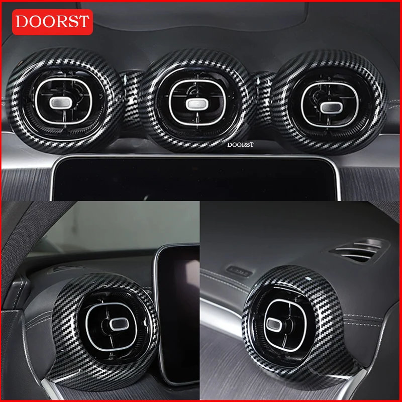 

For Mercedes Benz C GLC CLE Class W206 X254 Carbon Fiber Center Console Air Vent Cover Trim Interior Modification Accessories