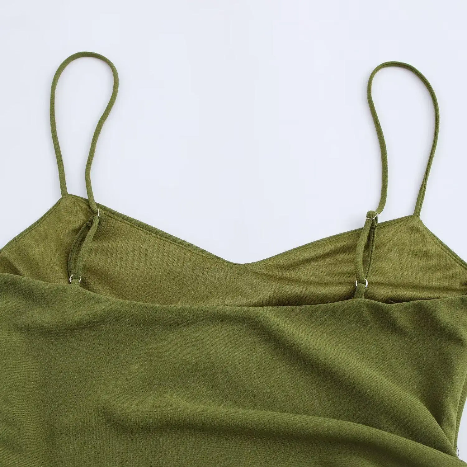 Faionable Midi Dr JNLEAOG خريف جديد إمرأة بسيط Sle مطوي تصميم الصيف مادة البوليستر Svel V-ne A-l...