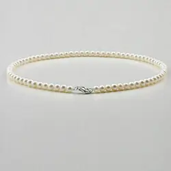 NEW round AAAA 6-7 MM SOUTH SEA NATURAL White PEARL NECKLACE 18 Inch