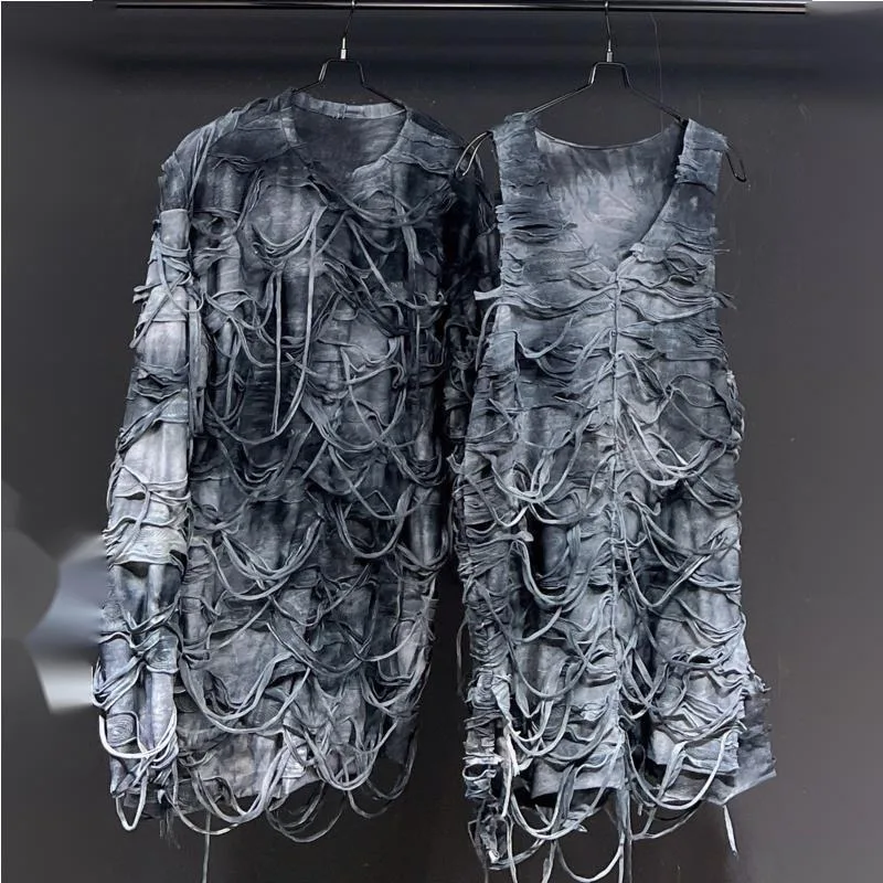 HKSH Summer New Men Tide Original Design Elegant Fashion Tie-Dye Niche Vintage Loose Chic Casual Long Sleeve T-shirt Ins HK6080