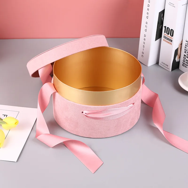 Cylinder Gift Packaging Box Suede Handbag Double Bows Wedding Favor Gift Boxes for Wedding Decoration Baby Shower Party Supplies