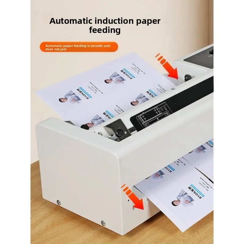 QK‑02 Electric Card Cutter Automatic Business Card Cutting Machine Mute Operation Double Side Fine Adjustment