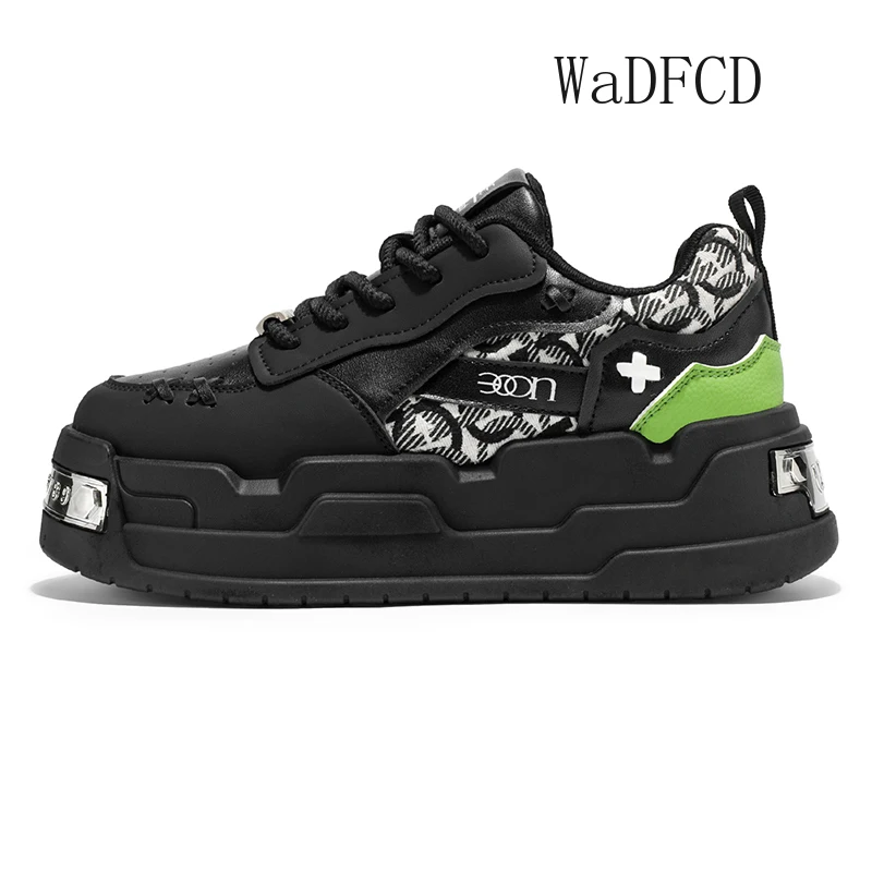 

Мужские кроссовки на массивном каблуке, дизайнерские туфли на мягкой подошве, модная повседневная спортивная обувь из кожаной ткани, дышащая спортивная обувь на увеличенной платформе