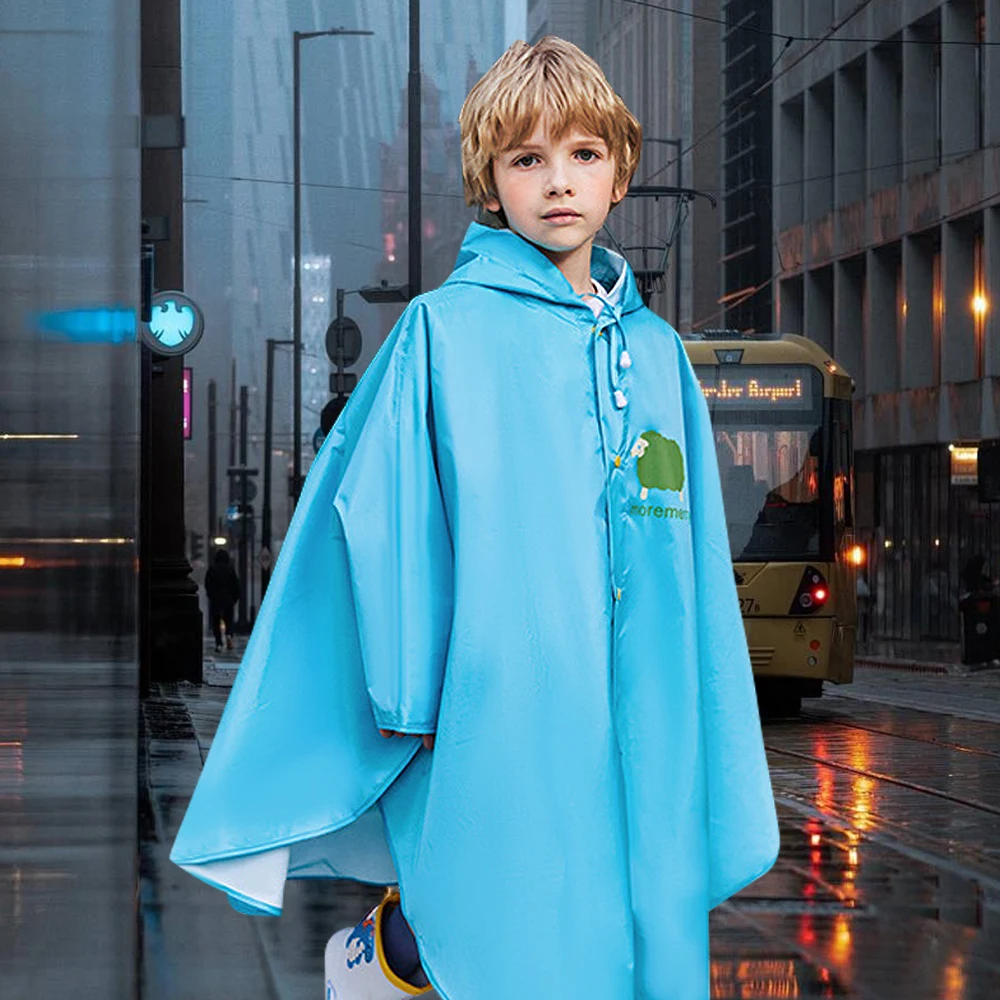 Cartoon 3D Kids Raincoat Oxford Full Body Thickened Rain Coat Waterproof Long Sleeve One-Piece Raincoat Boys And Girls