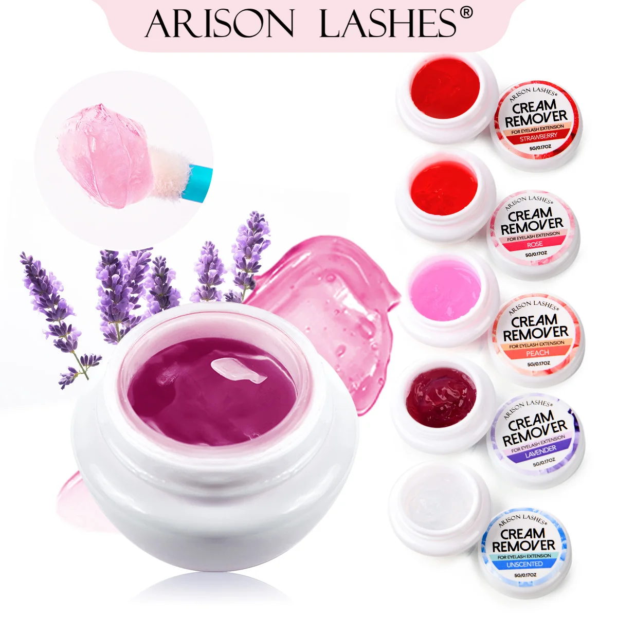 ARISON 5g Quick Lashes Glue Remover Cream Eyelash Extension Removal Tools Mild and Low-irritating Makeup Remover Eye Lash Glue