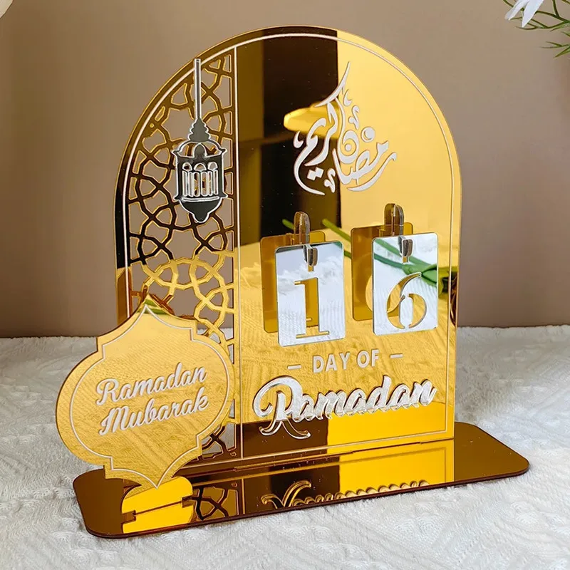 

Ramadan Countdown Calendar Acrylic EID Mubarak Decoration Advent Calendar For Home Ornaments Islamic Muslim Party Supplies Gifts