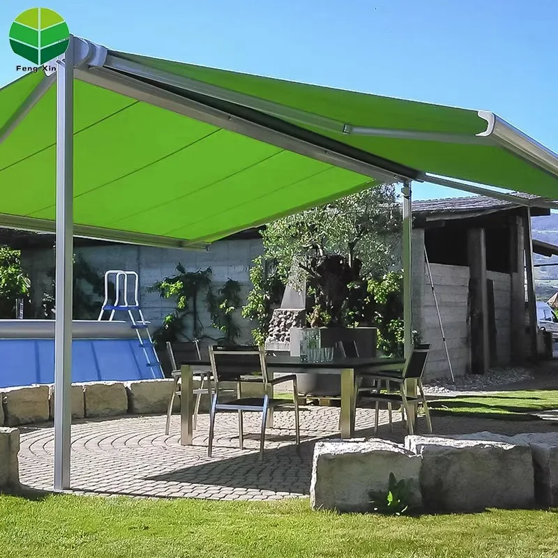 Aluminum Alloy Garden Retractable Travel Trailer Gazebo Pergola Outdoor Retractable Awning with Poly Sail Material