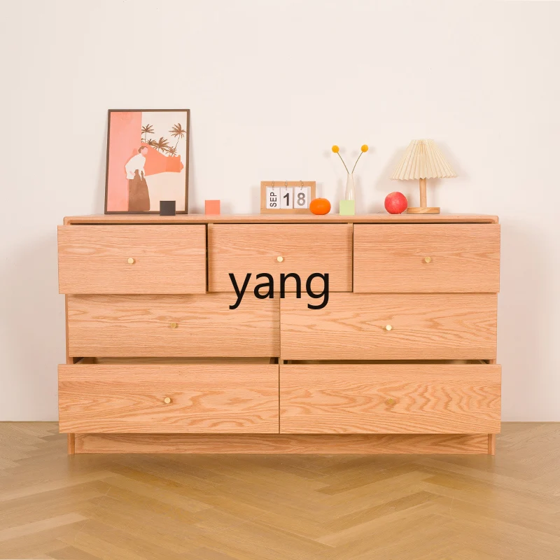 CX all solid wood seven chest cabinet bedroom modern simple locker living room storage drawer cabinet