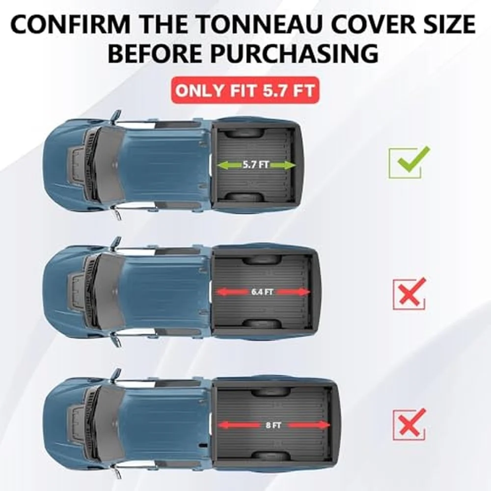 Soft Roll Up Tonneau Cover Fit 2009 2026 Ram 1500 5.7ft Bed