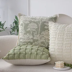 French Light Luxury Green Pillow Cover 45x45cm Cream Bubble Pillowcase Design Sense Home Living Room Pillow Covers Decorative