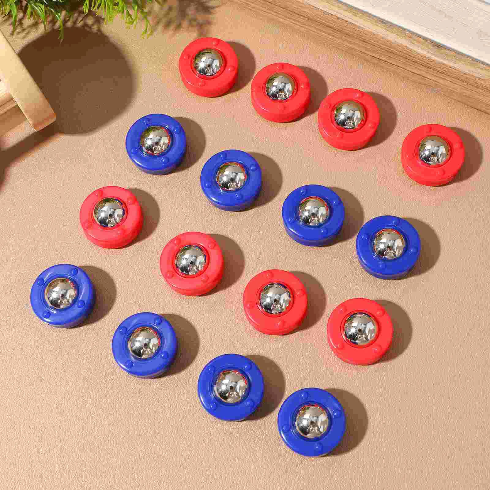 16 Pcs Tabletop Shuffleboard Games Slider Beads Rolling Foosball Accessories Supplies Steel Soccer Rollers Free Sliding