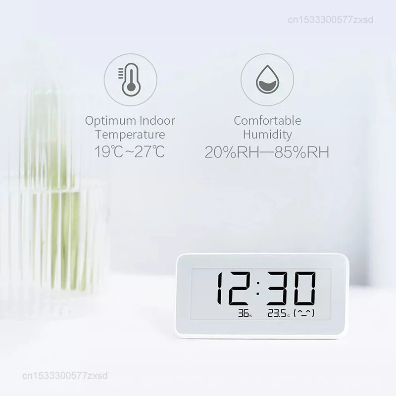 Xiaomi Mijia BT4.0 Wireless Smart Electric Digital Clock Indoor Hygrometer Thermometer E-link Screen Digital Wall Mount Clock