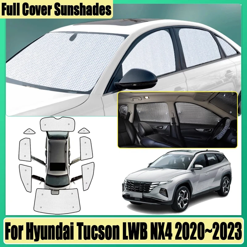 Full Coverage Sun Shade For Hyundai Tucson L NX4 LWB 2020 2021 2022 2023 Car Covers Sunshades Anti-UV Privacy Blocks Accessories