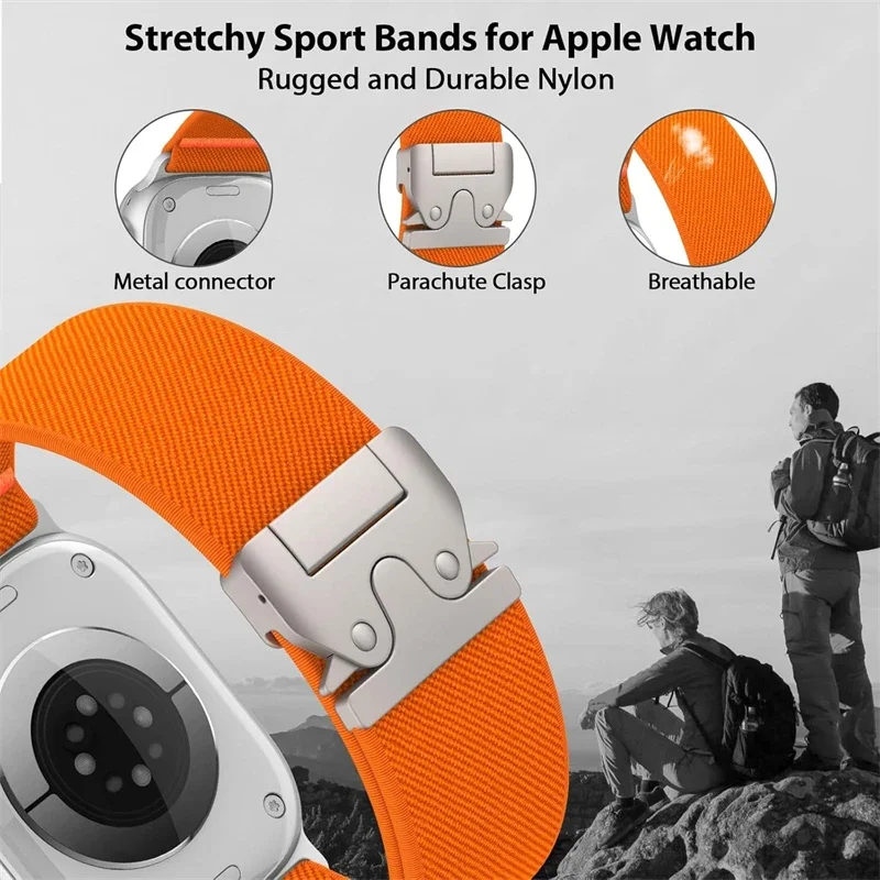 Parachute Straps For Apple Watch Band 46mm 45mm 44mm 40mm 41mm 38 42mm 49mm correa Bracelet IWatch Series Ultra 11 10 9 8 7 6 SE
