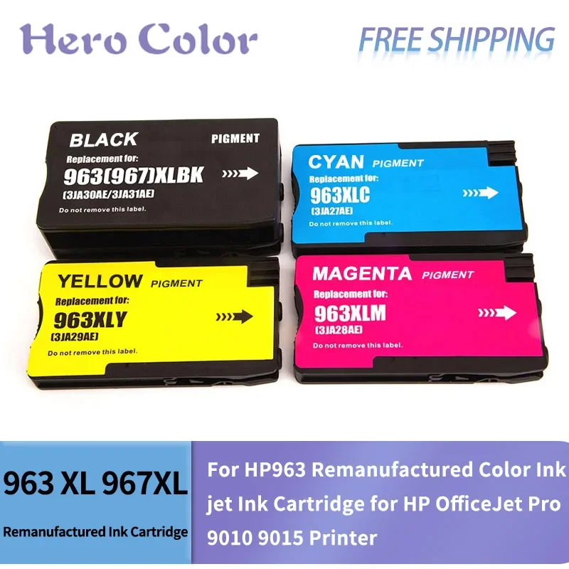 963XL 963 XL 967XL Premium Remanufactured InkJet Ink Cartridge For HP963XL For HP963 For HP OfficeJet 9010 9020 9015/9016Printer