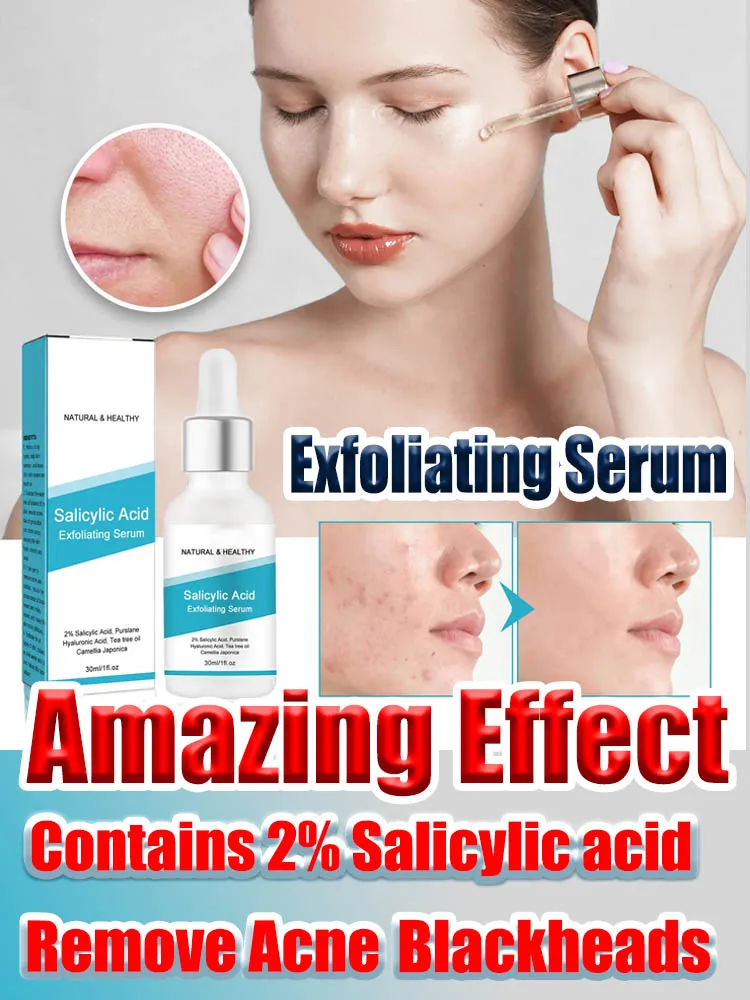 Salicylic Acid Exfoliating Serum Anti Aging Essential Oil Shrink Pores Remove Acne Facial Care