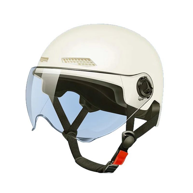 AliExpress NONE 1pc Cartoon Electric Bicycle Motorcycle Half Helmet With Goggles Bicycle Safety Helmet 3C Certified Men's And Women's Adult