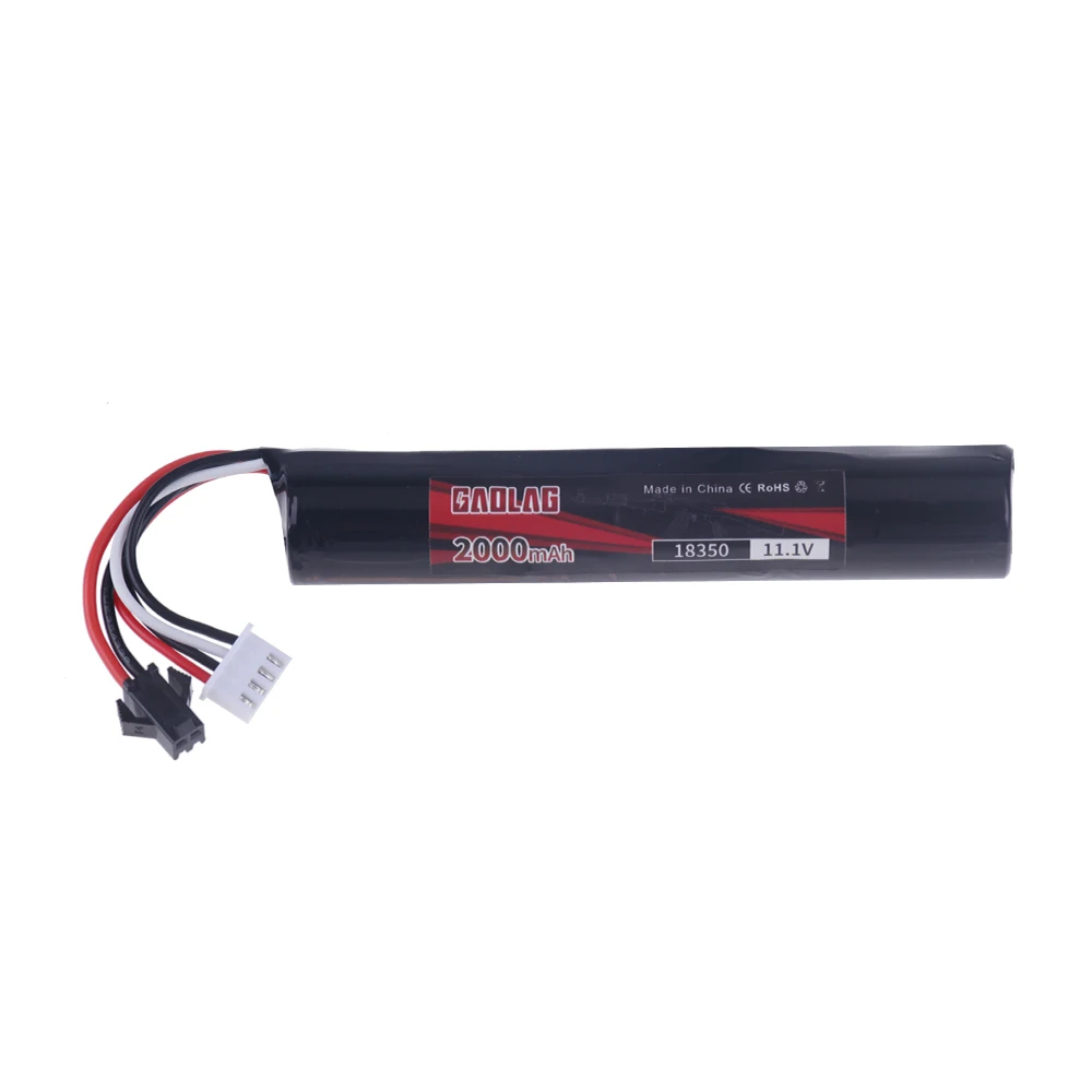 11.1V 2000mah 18350 Li-ion Battery SM PLUG for Electric water Gel Ball Blaster Toys Pistol 3S Lithium Polymer Battery Water Gun