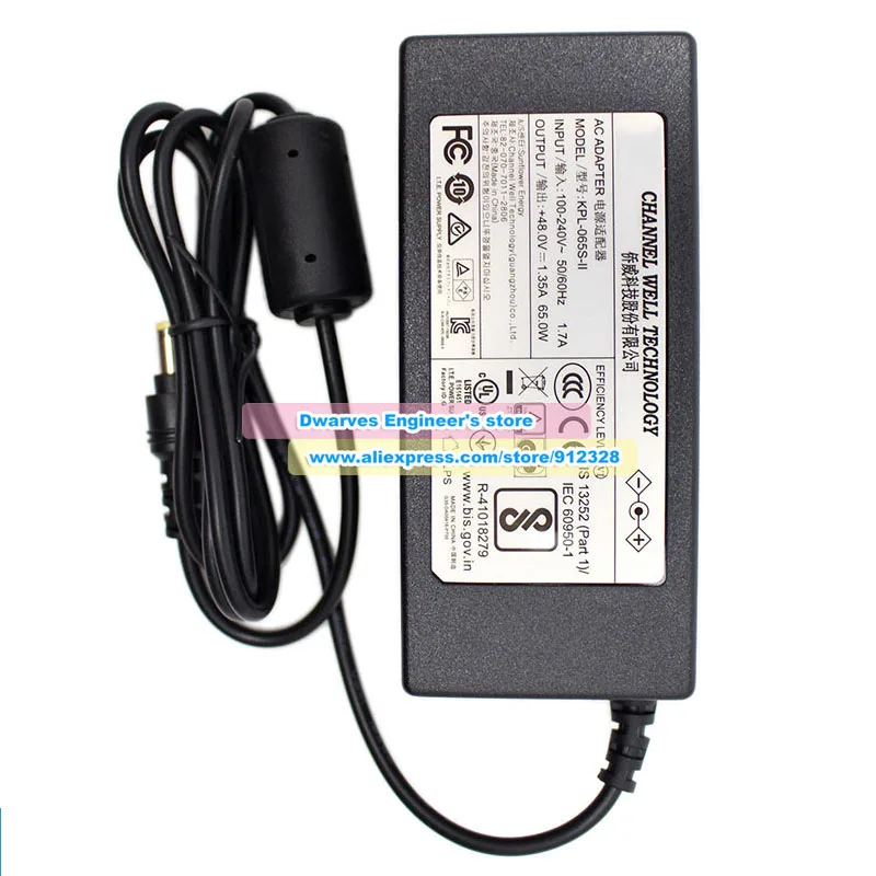 Genuine CWT KPL-065S-II KPL065S-VI Power Adapter 48V 1.35A 65W ADS48065-VI-CWT for Hikvision Video Recorder DS-7604NI-K1/4P(B) - Image 2